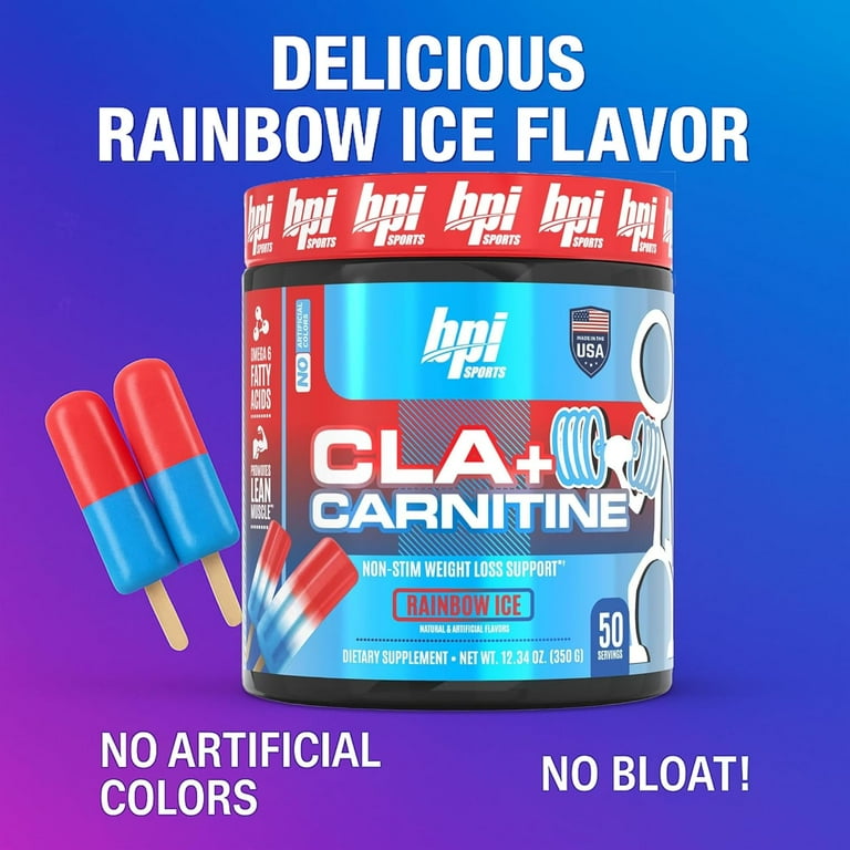 BPI Sports CLA Carnitine Fat Burner Rainbow Ice 50 Servings Weight Loss  Powder - Walmart.com