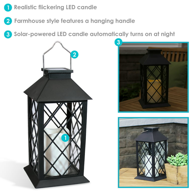 Sunnydaze Setauket Indoor Battery-Powered LED Candle Lantern - 10