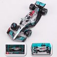 thumbnail image 1 of Bburago-modelo de simulación de aleación de coche de carreras, edición de tapa dura de automóvil, 1:43, mercedes-amg Benz F1 W13 44 #63 # Fivean unisex, 1 of 2