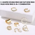 thumbnail image 2 of LNKOO 8 Pcs Ear Cuff, 8 Styles Cartilage Clip On Earrings Set Stainless Steel Ear Clip Fake Cartilage Earring Non Piercing Helix Cartilage Ear Clip (Gold)-Jewelry Gifts, 2 of 7