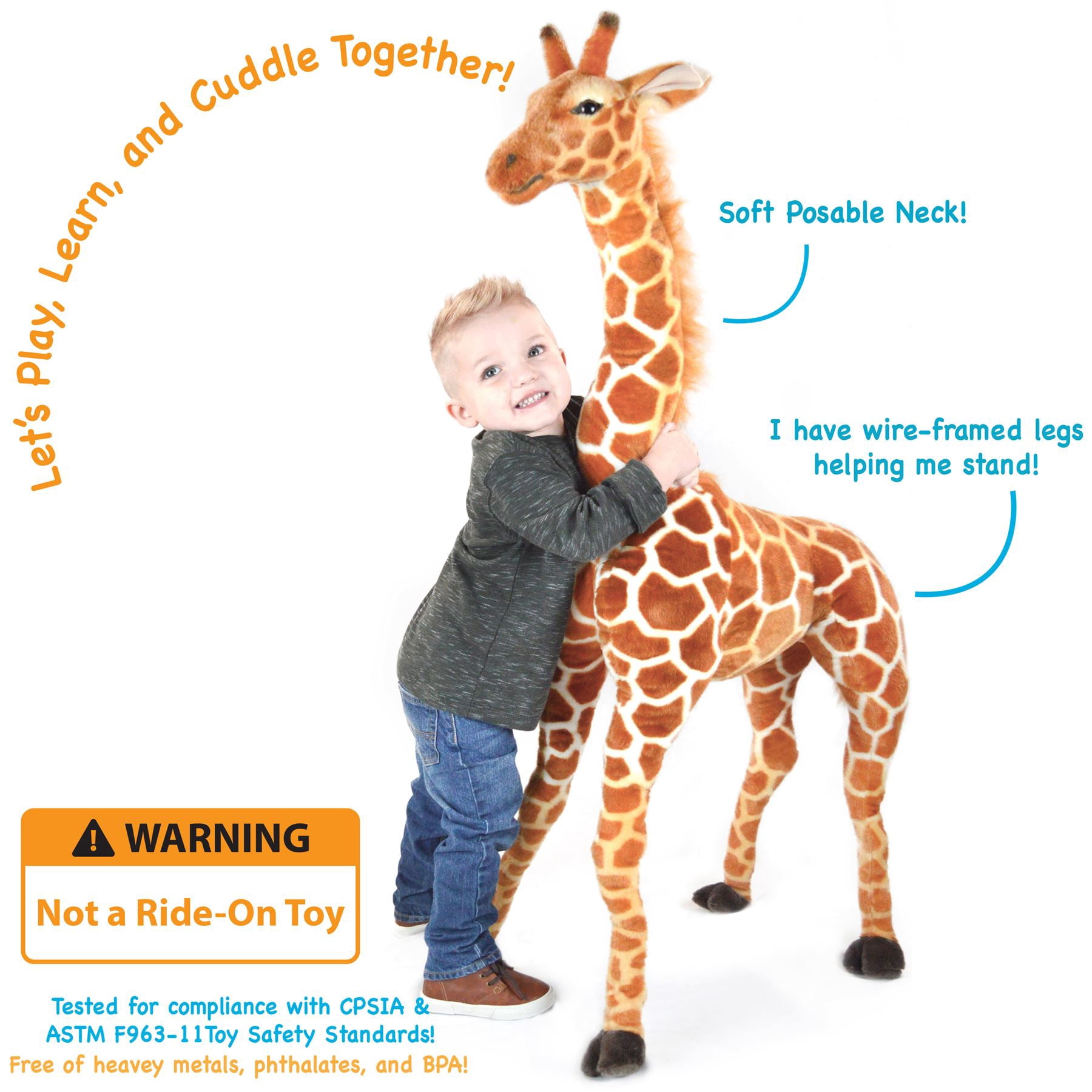 Jani the Savannah Giraffe | 52 Inch Giant Stuffed Animal Jumbo Plush | Shipping from Texas | By TigerHart Toys