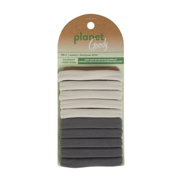 Planet Goody Seamless Elastics, Ponytail Holder for Thicker Hair, Black and White, 10 Ct