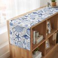 thumbnail image 6 of Table Runners 108 Inches Long Dress Scarves, Navy Blue Coastal Farmhouse Coffee/Dining/Kitchen Table Runner for Living Room, Nautical Ocean Shell Starfish Sea 13x108 Inch, 6 of 9