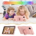 thumbnail image 4 of FJLBDE Case for Samsung Galaxy Tab A11 / Tab A9 8.7 Inch 2025/2023 with Butterfly Stand, Shockproof Protective Tablet Cover with Shoulder Strap for Kids Girls, Pink, 4 of 5