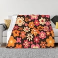 thumbnail image 4 of Horizontal Flannel Blanket Is Light Warm Soft Anti-Pilling Anti-Wrinkle Anti-Allergy And No Hair Loss For Bed And Sofa Camping Travel Retro Groovy Flowers Pattern (10), 4 of 8