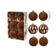 thumbnail image 4 of Xuniizn Christmas Ornaments 6Pcs Christmas Ball Ornaments with Strings, 3.2"Shatterproof Christmas Bulbs, Hanging Decorations for Xmas Tree, Holiday, Wedding, Party, Brown, 4 of 7