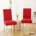 thumbnail image 2 of Deconovo Decorativo Sólido Fundas de silla, Extraíble White Chair Slipcover Jacquard Dots Comedor Fundas de silla, Juego of 2, Red, 2 of 7