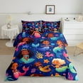 thumbnail image 4 of YST Little Mermaid Princess Comforter Set, Afro Girls Magical Ocean Design, Down Insert, King (2 Count), 4 of 6
