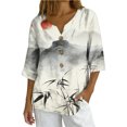 thumbnail image 2 of Xuyuer Solid Button Shirt Blouse - Women's Fashion Loose Female Neck T-Shirt Style Top for Smart Casual Office Wear, Weekend Brunch Outings & Effortless Minimalist Everyday Style, 2 of 7