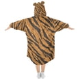 thumbnail image 2 of Wearable Blanket with Sleeves and Pocket Oversized Hooded Sweatshirt 3-14 YR Tiger Stripes Pattern L, 2 of 7