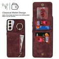 thumbnail image 3 of Feishell for Samsung S21, Case Wallet with Card Holder Functional Two Way Kickstand Durable Zipper Pocket RFID Blocking Leather Slim Protective Leather for Samsung Galaxy S21, Winered, 3 of 10