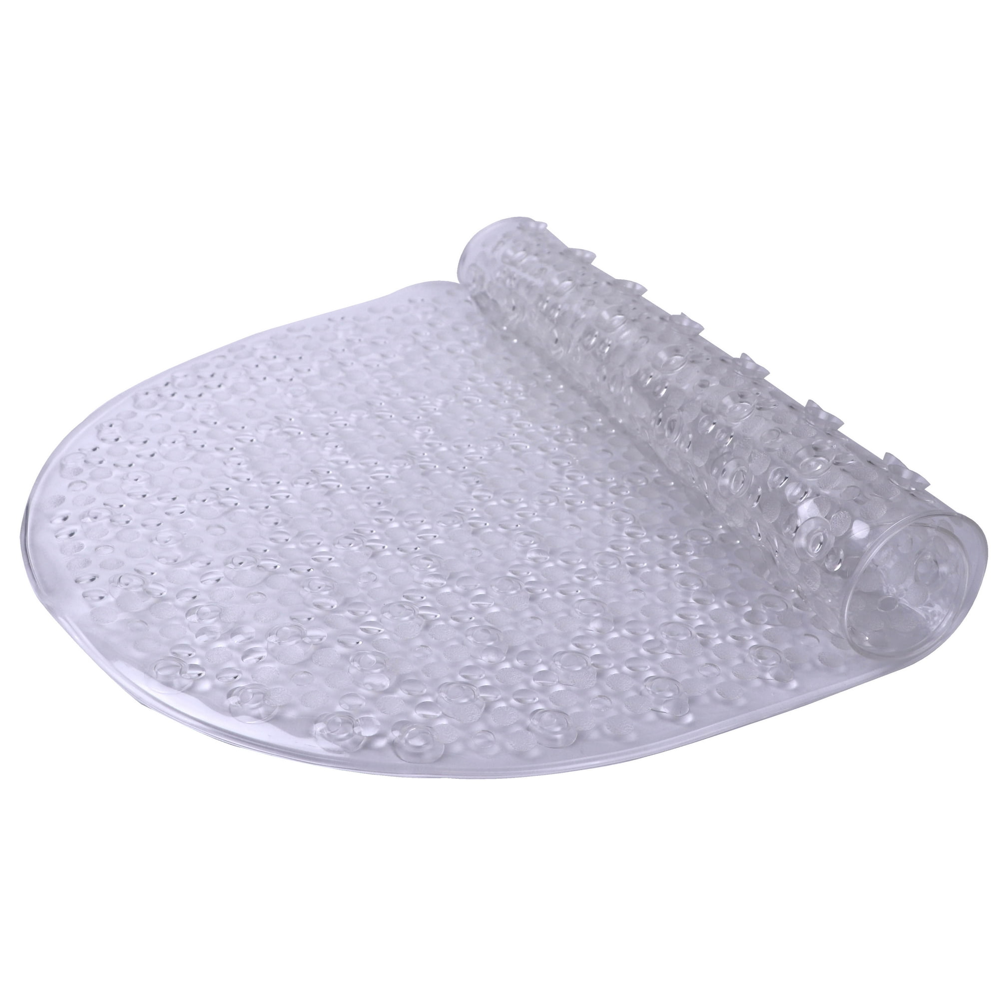 Mainstays Oval Bubble Bath Vinyl Tub Mat, Clear, 16" x 27"