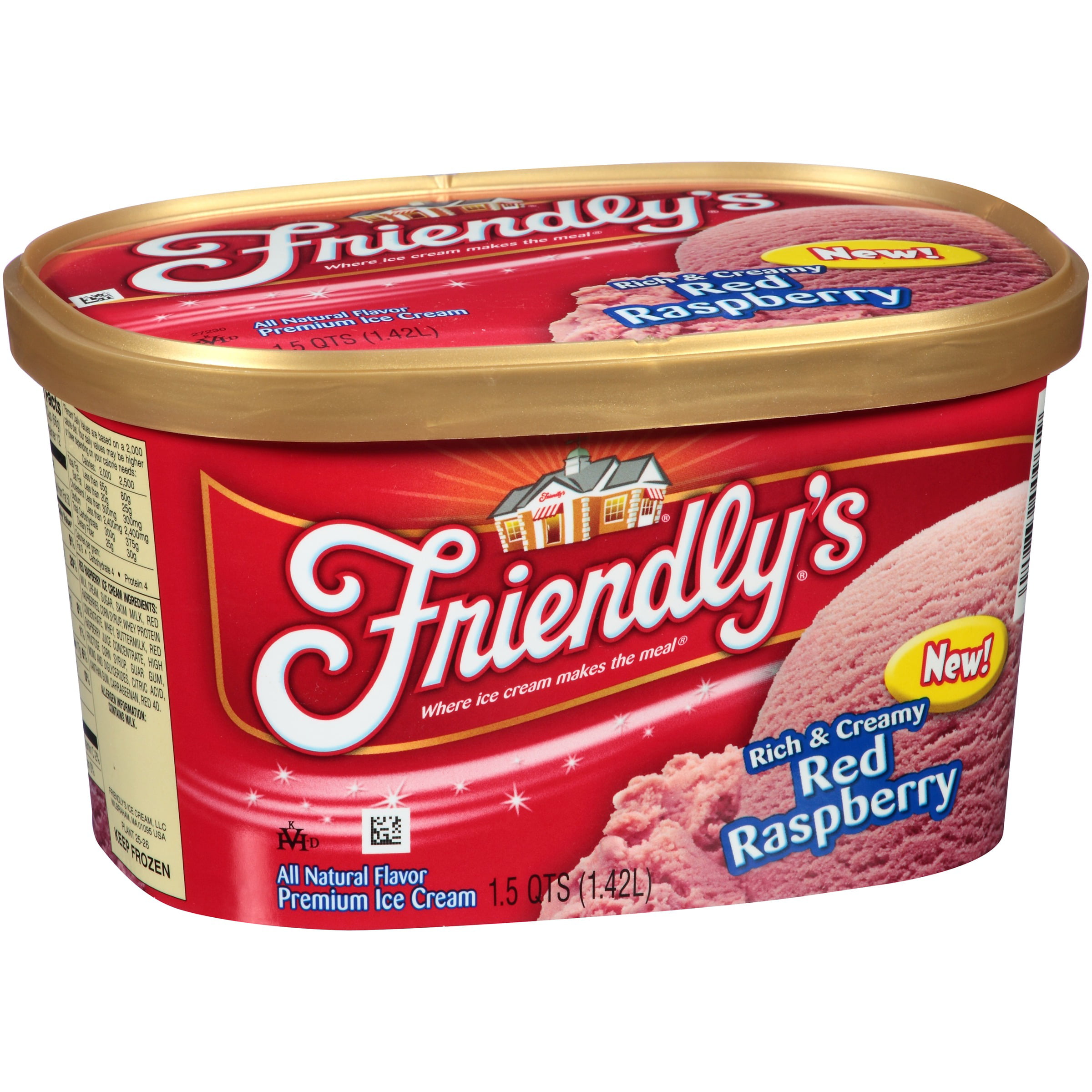 Friendly s  Red Raspberry Ice  Cream  1 5 qt Carton  