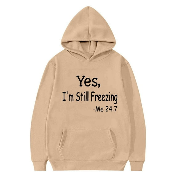 SERTG Children Casual Hooded Top Loose Printing Fall Winter Long Sleeved with Pockets Hooded Sports Top for Kids 2-13 Years(Khaki,2-3 Years)