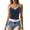 Blue, variant on Wang6 Women Spaghetti Strap Camisole Tops Ribbed Double Layer Lace Tank Tops Trendy Sleeveless V Neck Stretchy Cami T Shirts Undershirts White XL