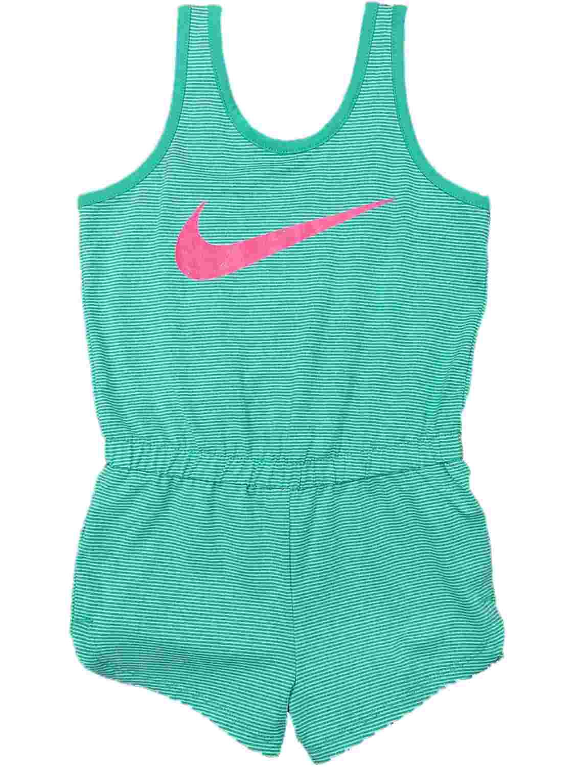 Nike Dry Mint Green Stripe Racer Pink Romper Dri-fit Jumper Jumpsuit Shorts  6 - Walmart.com