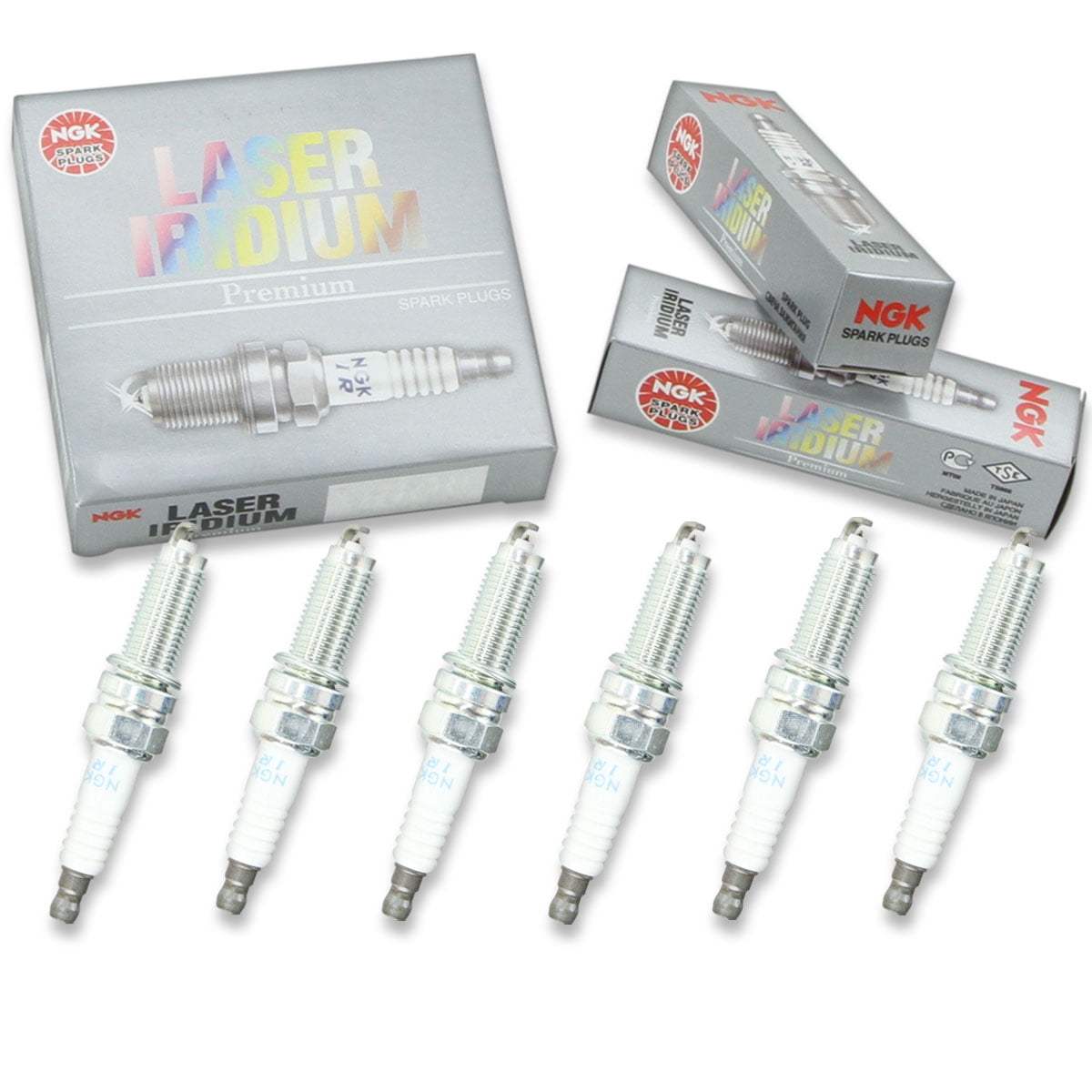 6 pc NGK 7751 Laser Iridium Spark Plugs for 12290-R70 -A010-M1 12290-R70-A01 12290R70A010M1 Ignition Wire Secondary Fits select: 2016-2018,2020-2023 JEEP GRAND CHEROKEE