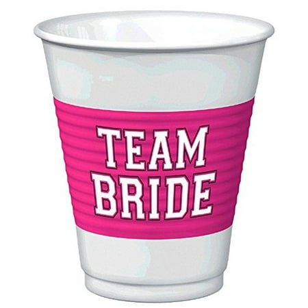Amscan 25-Piece Team Bride Plastic Cups Set, 16 oz