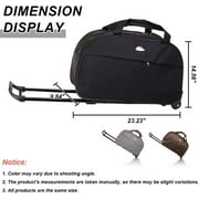 LUVCMFT Rolling Duffle Bag with Wheels, 24 Trolley Travel Bag, Carry On Luggage Travel Suitcase, Overnight Weekender Bag for Unisex Adult (Gray & White Lattice)