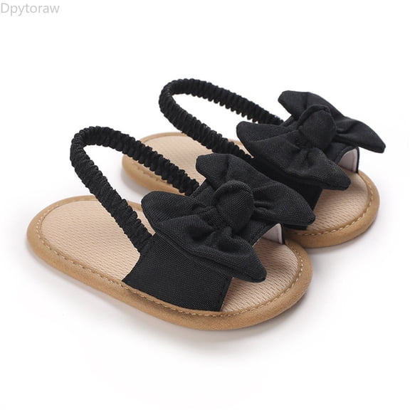 Dpytoraw Children Toddler Baby Girls Solid Bow Beach Shoes Sandals Prewalker Baby First Walker Sandals Size 4 M