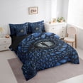 thumbnail image 2 of Erosebridal Dragon Eye Twin Bedding Sets, Black Blue Bedding Comforter Set, Black Reversible, 7-Piece, 2 of 6