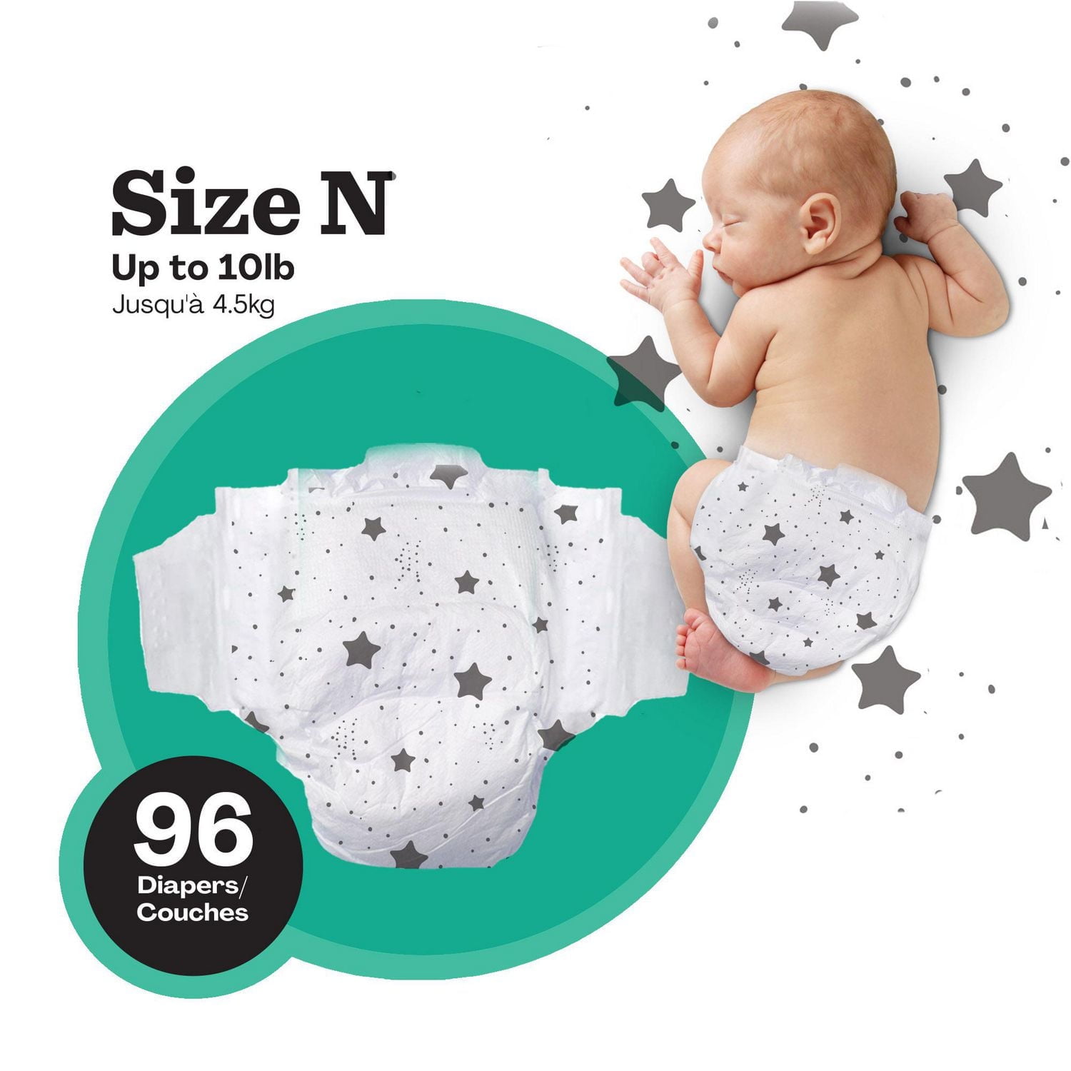 Hello Bello™ Diapers - Club Pack - Size N (0-10 lbs) - 96 ct., Ultra-Soft, Cloth-Like Feel, Inside and Out!