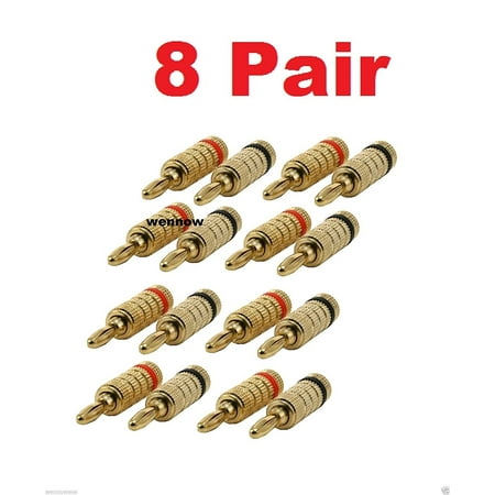 Banana Plug 8 Pair Speaker Wire Banana Plugs Pack Lot Audio Gold Connectors New - 8 Pair (16 pcs), Speaker Wire Banana Plugs Pack Lot Audio Gold Connectors New - 8.., By WennoW ()