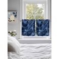 thumbnail image 4 of Half Window Curtain 36 Inches Long, Navy Blue Marble Window Treatment Curtain Drapes, Abstract Modern Golden Geometric Small Tier Curtains for Bathroom Over Sink, 27.5"x36", 2 Panels, 4 of 7