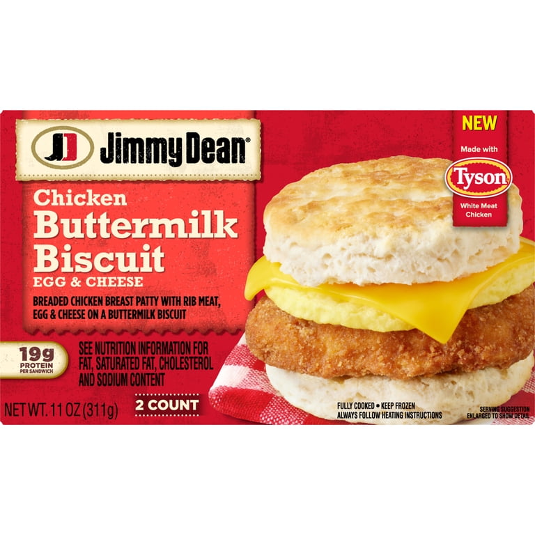 Jimmy Dean Chicken Buttermilk Biscuit Egg & Cheese, 11 oz, 2 Count