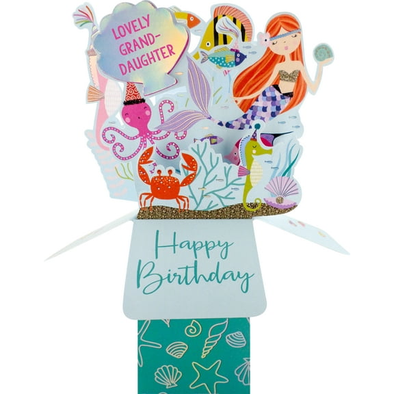 Clever Cube Pop Up Card - Granddaughter Birthday - Mermaids