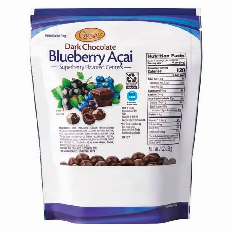 Superberry Blueberry Acai Dark Chocolate, 7 oz- Pack of 5
