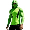 thumbnail image 3 of JPVDPA Workout Tops for Men UPF 50+ Sun Protection Hoodie Shirts Outdoor UV Hiking Running Shirt Long Sleeve Quick Dry Rash Guard Swim Shirts Yellow Green L, 3 of 6