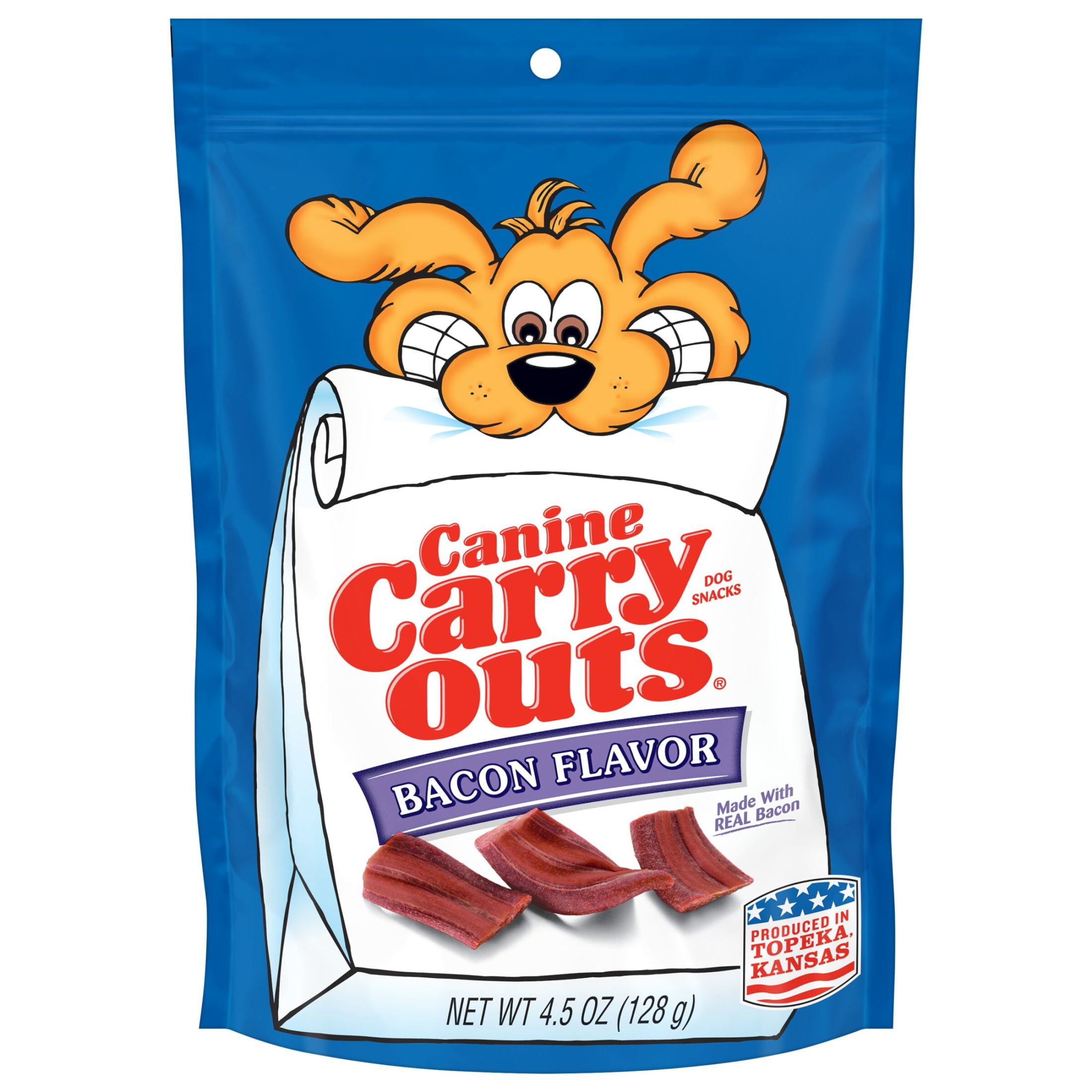 (6 pack) Canine Carry Outs Bacon Flavor Dog Treats, 4.5 oz Bag