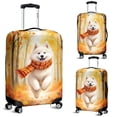thumbnail image 2 of Welcome Fall Samoyed Strolling Through the Autumn Maple Forest Travel Luggage Cover Siberian Sammy Dog Lover Suitcase Dust Protective Decor - 12012, 2 of 5