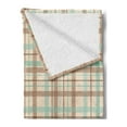 thumbnail image 2 of Abstract Soft Flannel Fleece Throw Blanket, Tartan Motif Scottish Fashion Dated Traditional Folk Design, Cozy Plush for Indoor and Outdoor Use, 70" x 90", Mint Green Beige Umber, by Ambesonne, 2 of 5