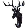 thumbnail image 1 of Gancho de cabeza de animal, Ganchos de pared, Llavero de pared, Gancho decorativo exquisito para ropa, Sombreros, Batas de baño, Toallas (Tamaño: ciervo, Color: Negro) Ormromra ZSY-0286, 1 of 4