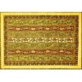 thumbnail image 1 of Ahgly Company Machine Washable Indoor Rectangle Abstract Yellow Modern Area Rugs, 6' x 9', 1 of 4