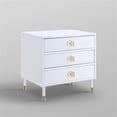 thumbnail image 6 of Posh Living Glamuri 3-Drawer Nightstand with Acrylic Legs in White, 6 of 8