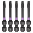 thumbnail image 1 of Uxcell 5pcs T20 Torx Impact Screwdriver Bit 1/4" Hex Shank 2" Long Magnetic No Hole, 1 of 7