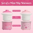 thumbnail image 3 of Paris Hilton 0.65 Qt Mini Dip and Food Warmers, Heart Design, Set of 2, Pink, 3 of 7