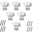 thumbnail image 1 of EcoNesxp Clear 10mm Diamond Shape Drawer Kitchen Cabinet Dressing Table Cabinet Wardrobe Handle 10mm Pieces Crystal Glass Cabinet Handle 6 Pieces Crystal Glass Cabinet Handle, 1 of 5