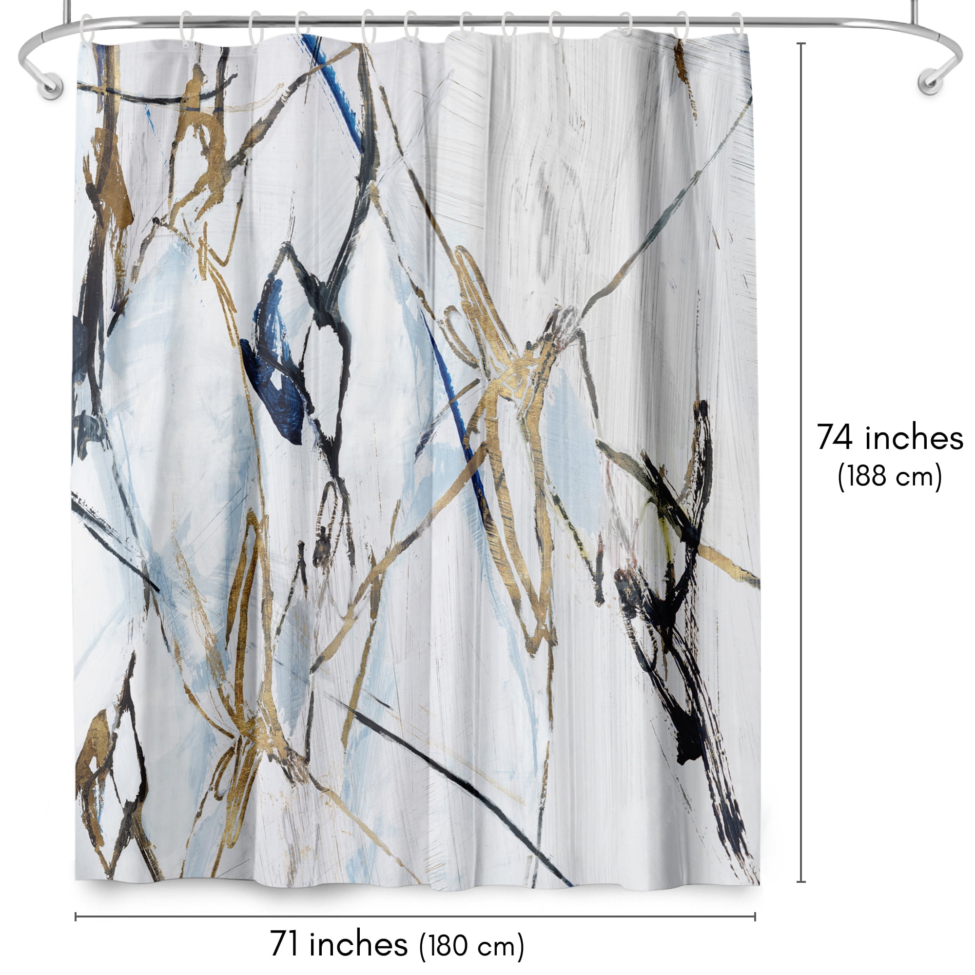Americanflat 71" x 74" Shower Curtain, Moonstruck I by PI Creative Art