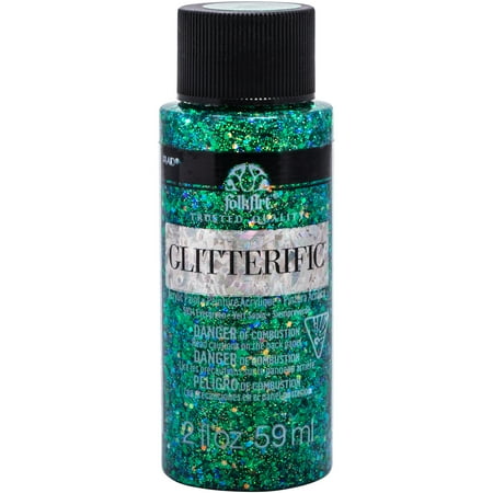 UPC: 0028995059346 | FolkArt Glitterific Acrylic Craft Paint  Glitter Finish  Evergreen  2 fl oz