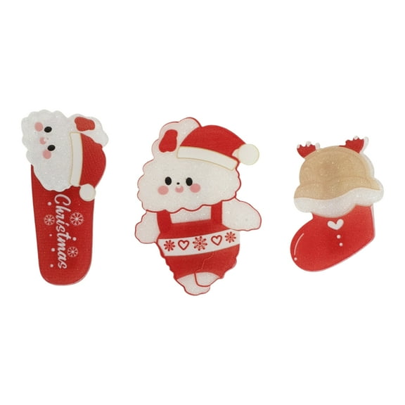 Unique Bargains 1 Set Christmas Hair Clips Blessing Rabbit Hairdo Clip for Christmas 1.97"x1.57" Red White