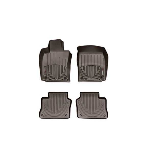 WeatherTech Custom Fit FloorLiners compatible with 2010-2016 Porsche® Panamera - 1st & 2nd Row (2-pc. Rear Liner), Cocoa
