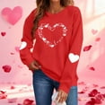 thumbnail image 2 of FAWUUDO Valentines Day Shirts Women Valentine Crewneck Sweatshirts Love Heart Sweatshirt Valentine's Long Sleeve Tops Red XS, 2 of 9