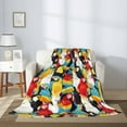 thumbnail image 2 of Throw Blanket for Couch Sofa and Bed, Colorful Parrot Toucan Cockatoo Super Soft Plush Throw Blanket, Fuzzy Cuteness Comfy Warm Washable Flannel Blanket & Throws for All Season, 2 of 5
