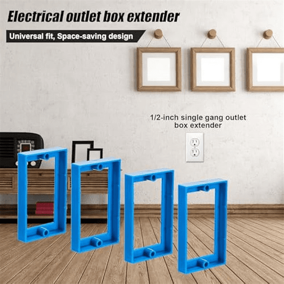 4Pcs 1/2Inch Single Gang Outlet Box Extender,Electrical Outlet Extender Receptacle Extender Outlet Extension Box Blue