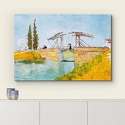 wall26 Canvas Print Wall Art Langlois Bridge at Arles by Master Artist Vincent Van Gogh Nature Wilderness Illustrations Fine Art Relax/Calm Multicolor for Living Room, Bedroom, Office - 16x24&q