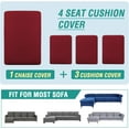 thumbnail image 4 of Sectional Couch Covers Pieces Knitted Jacquard Sofa Seat Cushion Covers L Shape Separate Cushion Couch Chaise Cover for Both Left/Right Sectional Couch ( Seater + Chaise ), 4 of 7